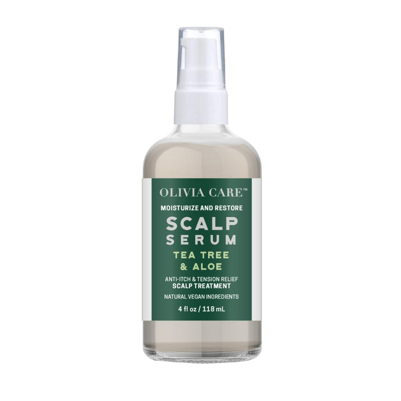 Olivia Care Tea-Tree & Aloe Scalp Serum - Natural & Vegan Ingredients - Moisturize & Anti-itch Treatment - Stimulate Hair Growth & Repair Damage
