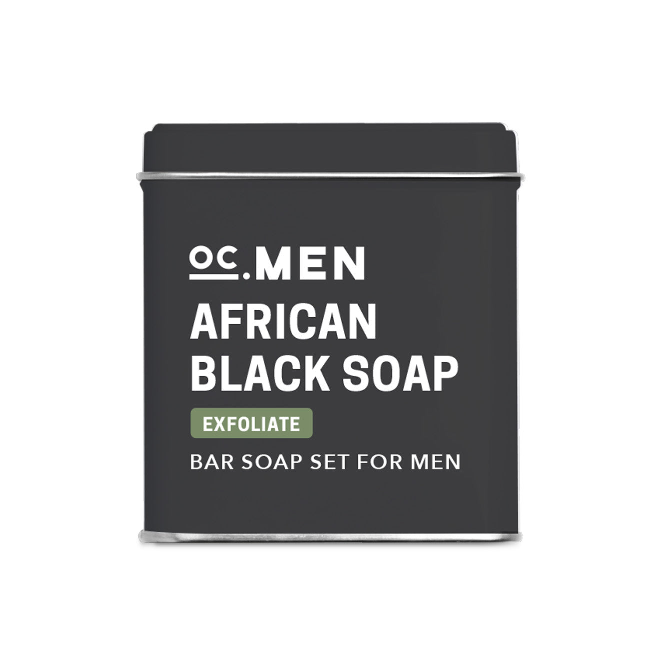 OC Men African Black Soap Bar Soap Tin