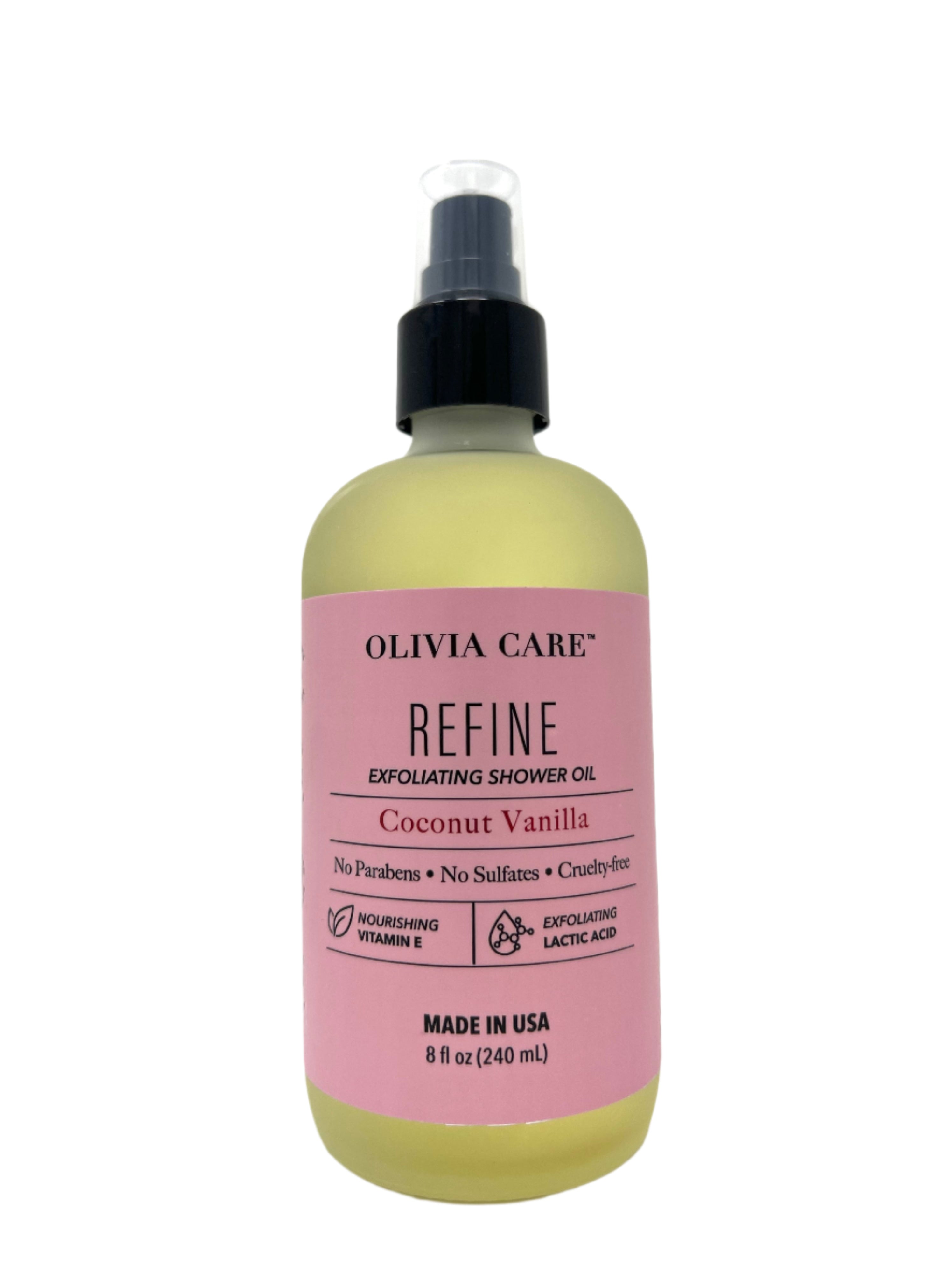REFINE Coconut Vanilla Exfoliating Shower Oil