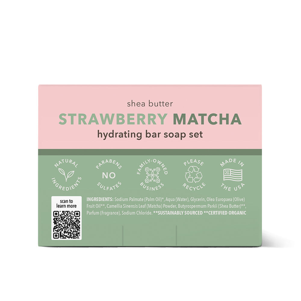 Strawberry Matcha Hydrating Bar Soap - Set of 3