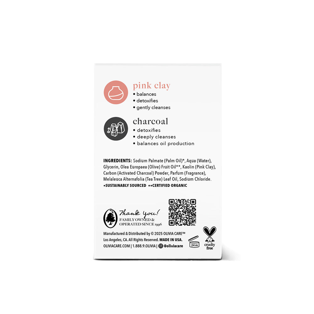 Pink Clay + Charcoal Bar Soap