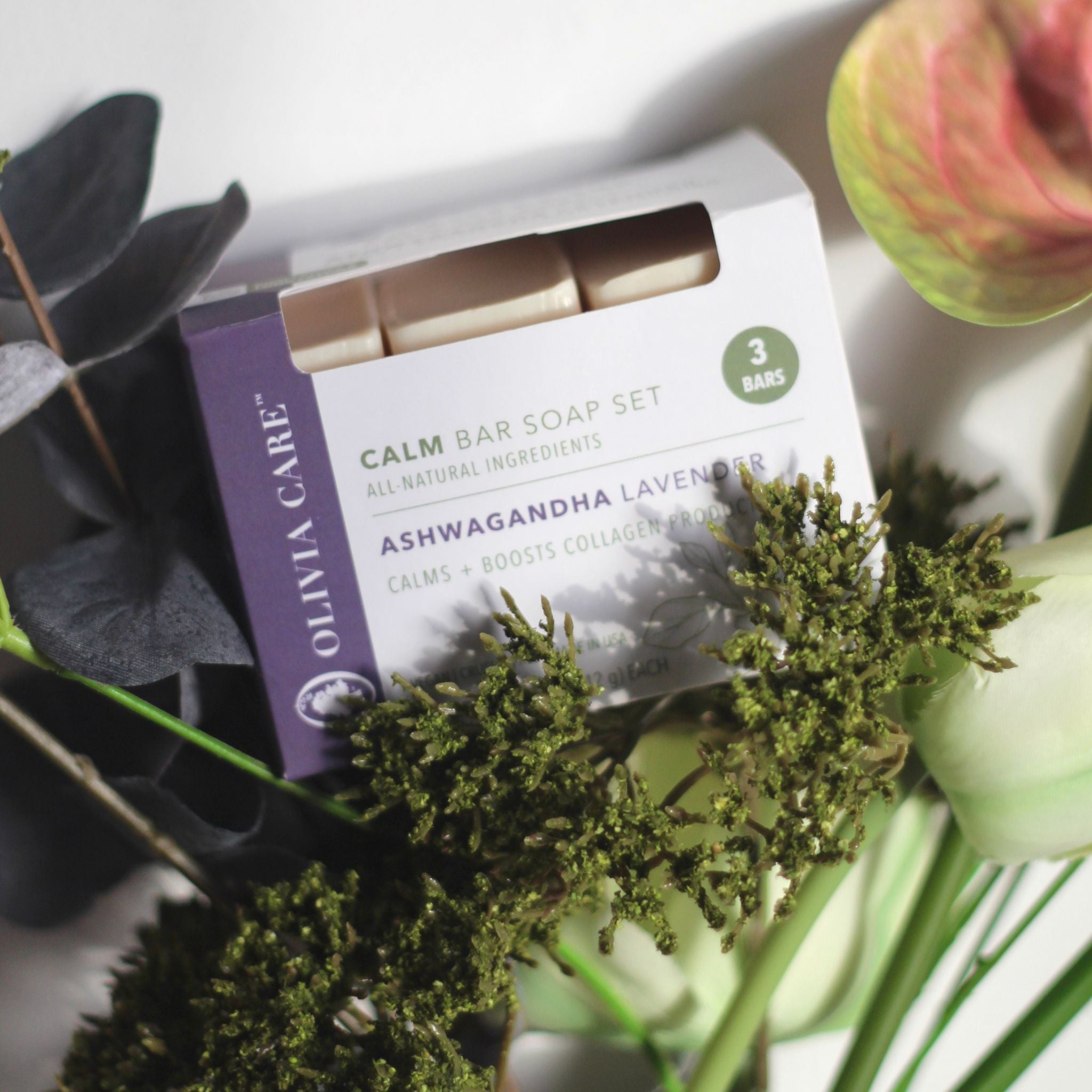 Ashwagandha Lavender Calm Bar Soap - Set of 3