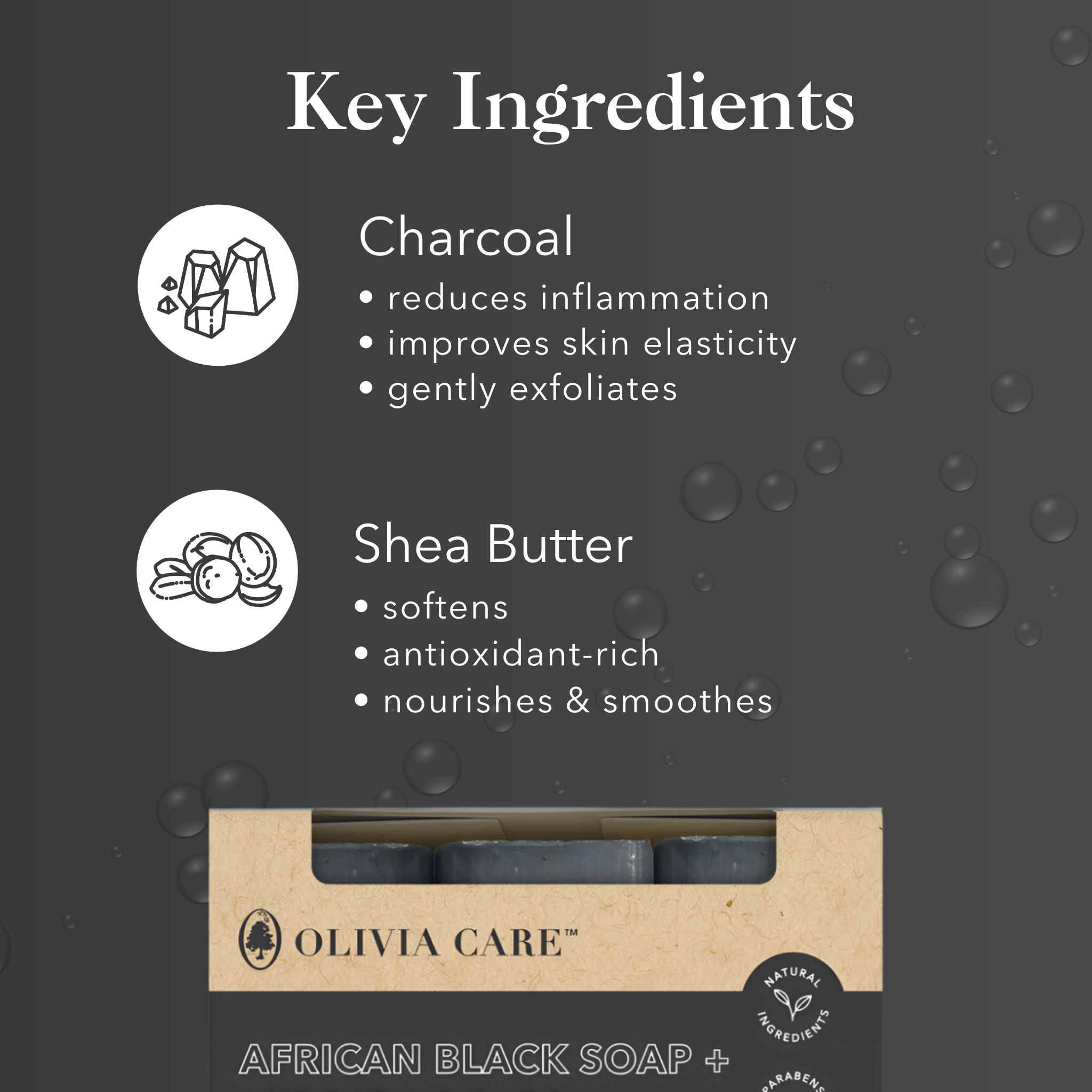 African Black Soap + Hydrating Shea Bar Soap - Set of 3