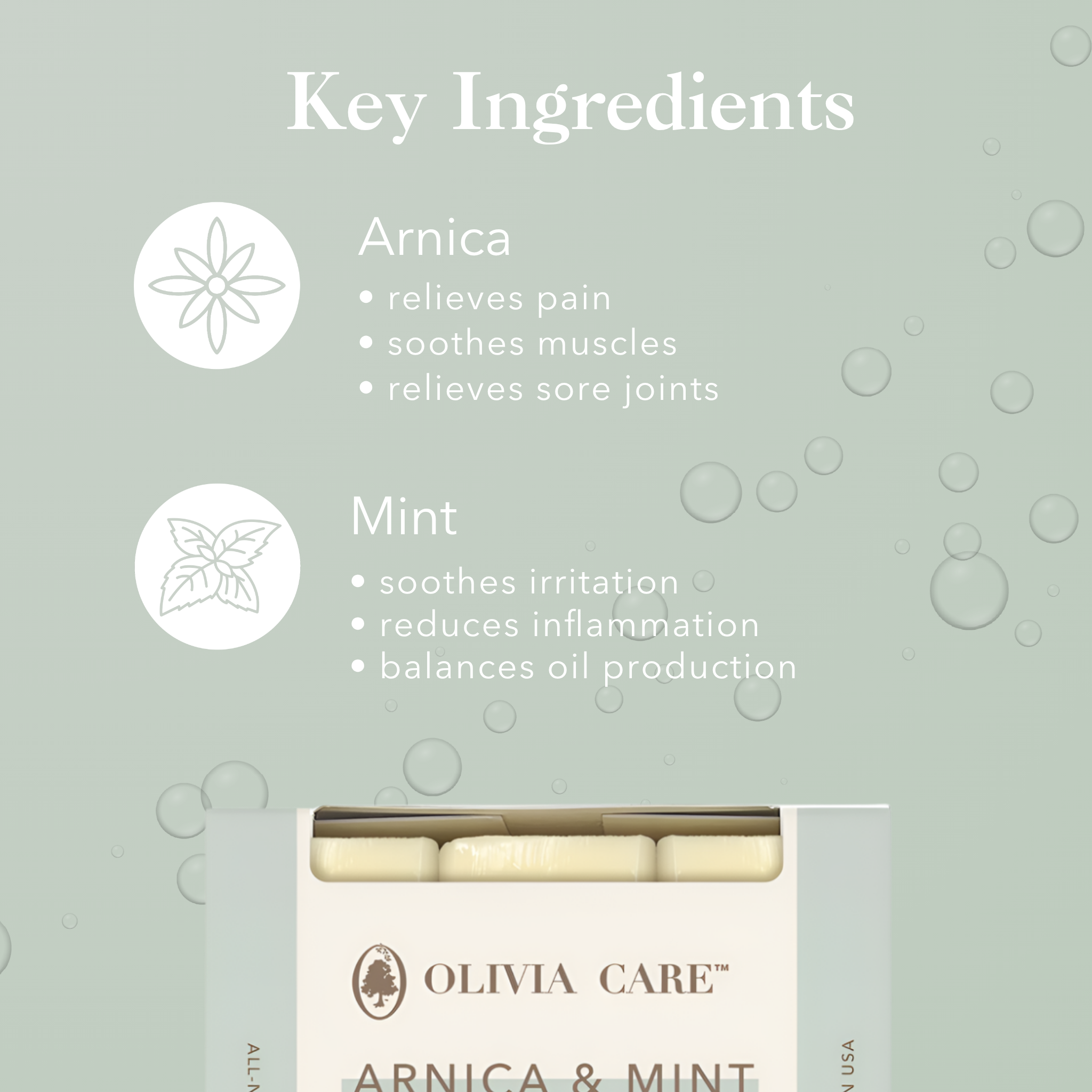 Arnica & Mint Bar Soap - Set of 3