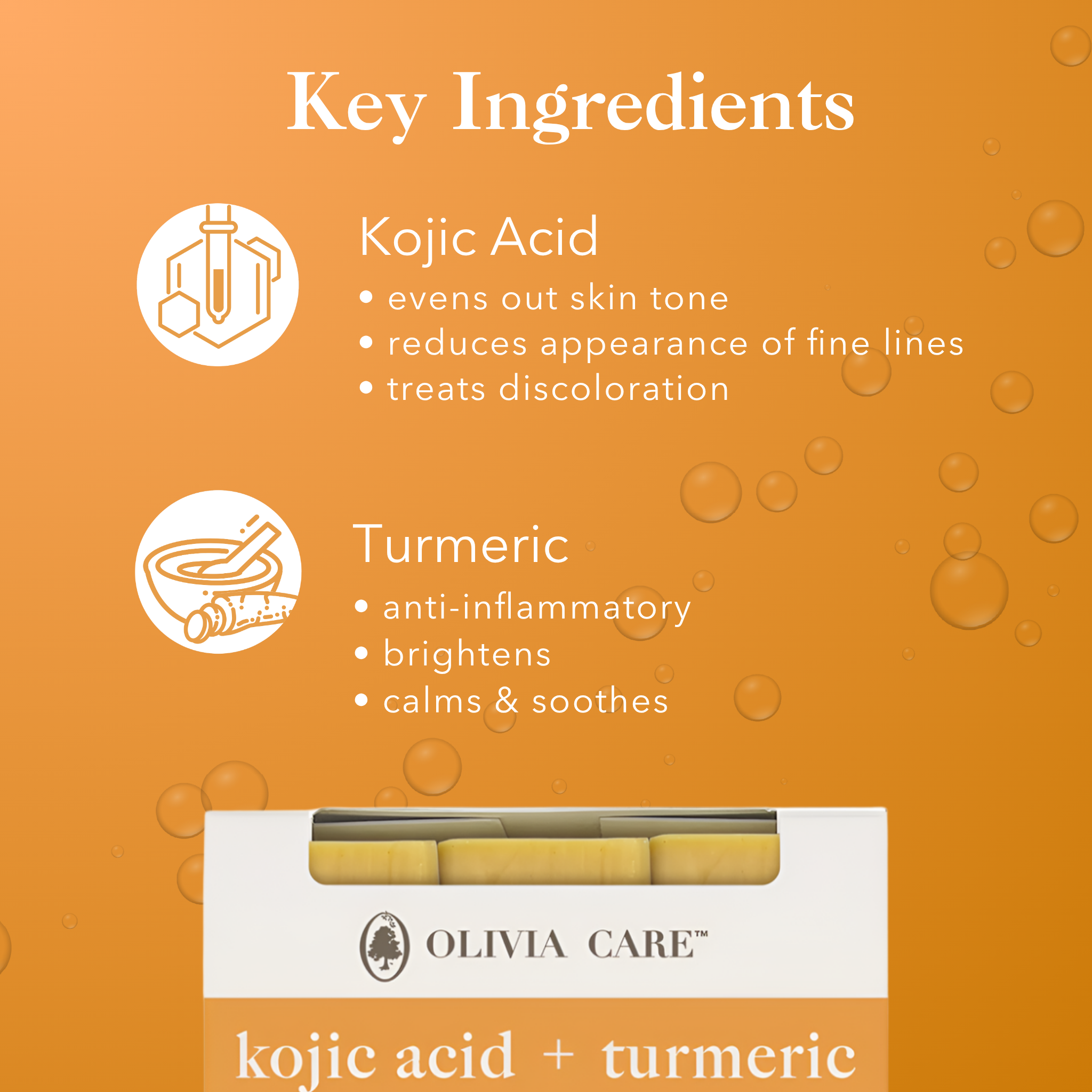 Kojic Acid + Turmeric Bar Soap - Set of 3