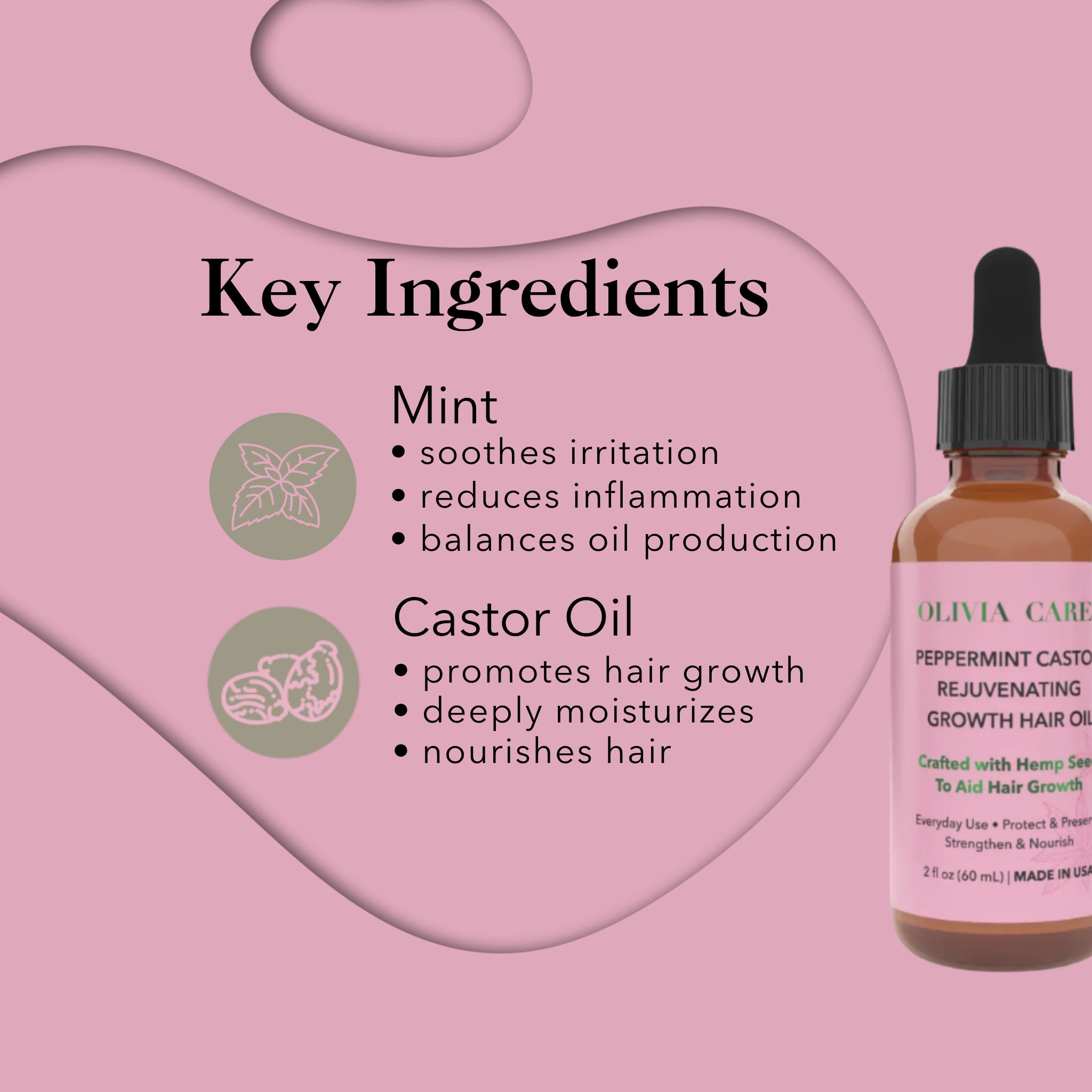 Peppermint Castor Rejuvenating Growth Hair Oil