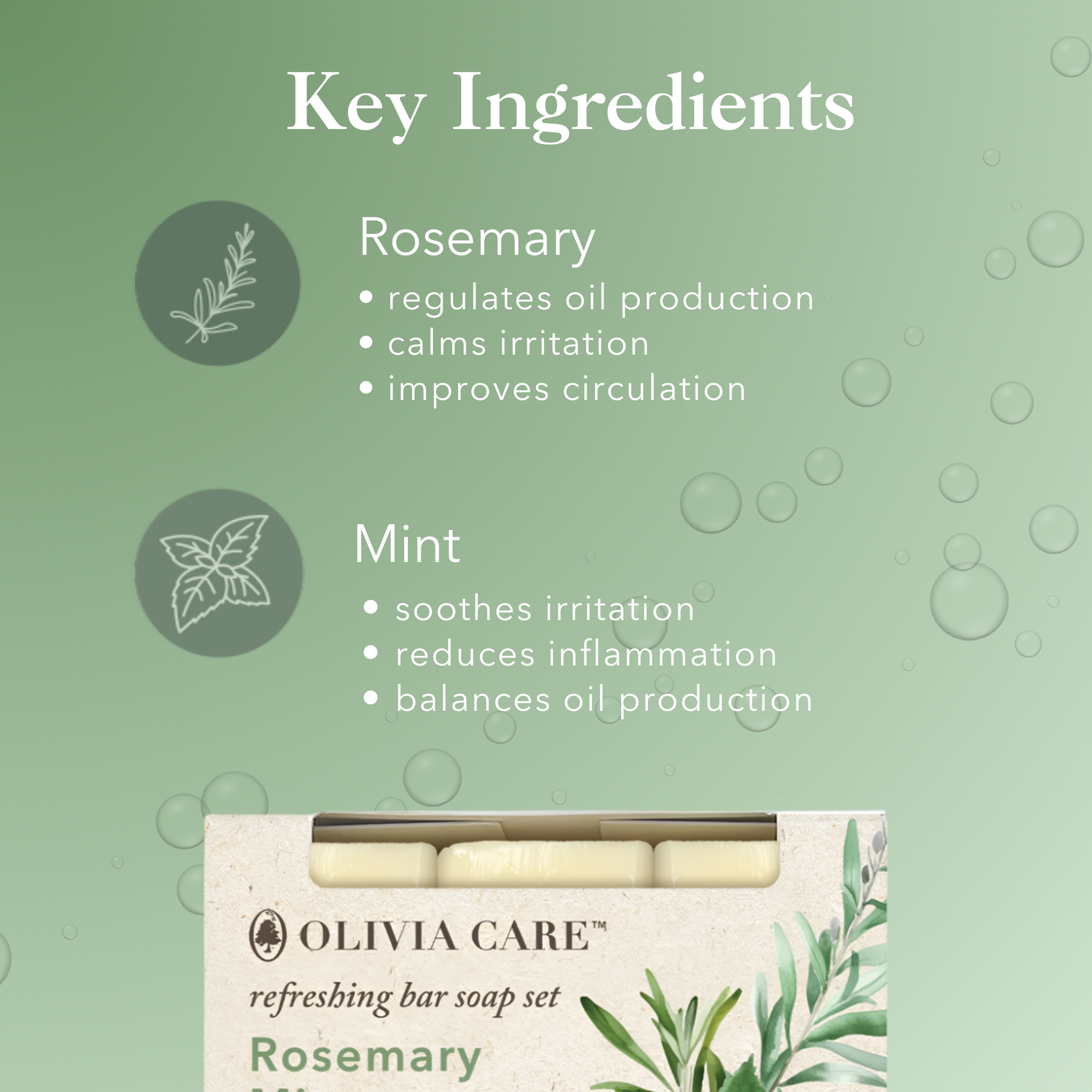 Rosemary Mint Bar Soap - Set of 3