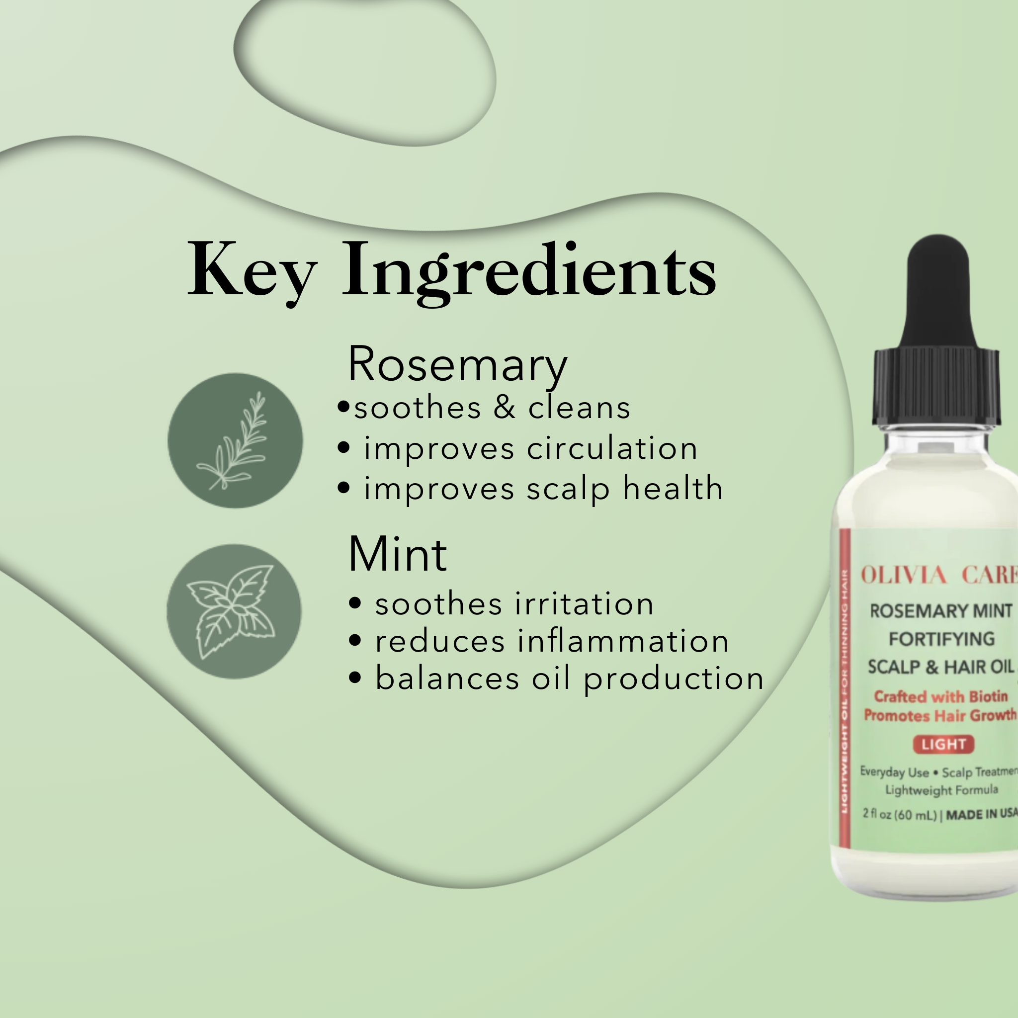Rosemary Mint Fortifying Scalp & Hair Oil - Light