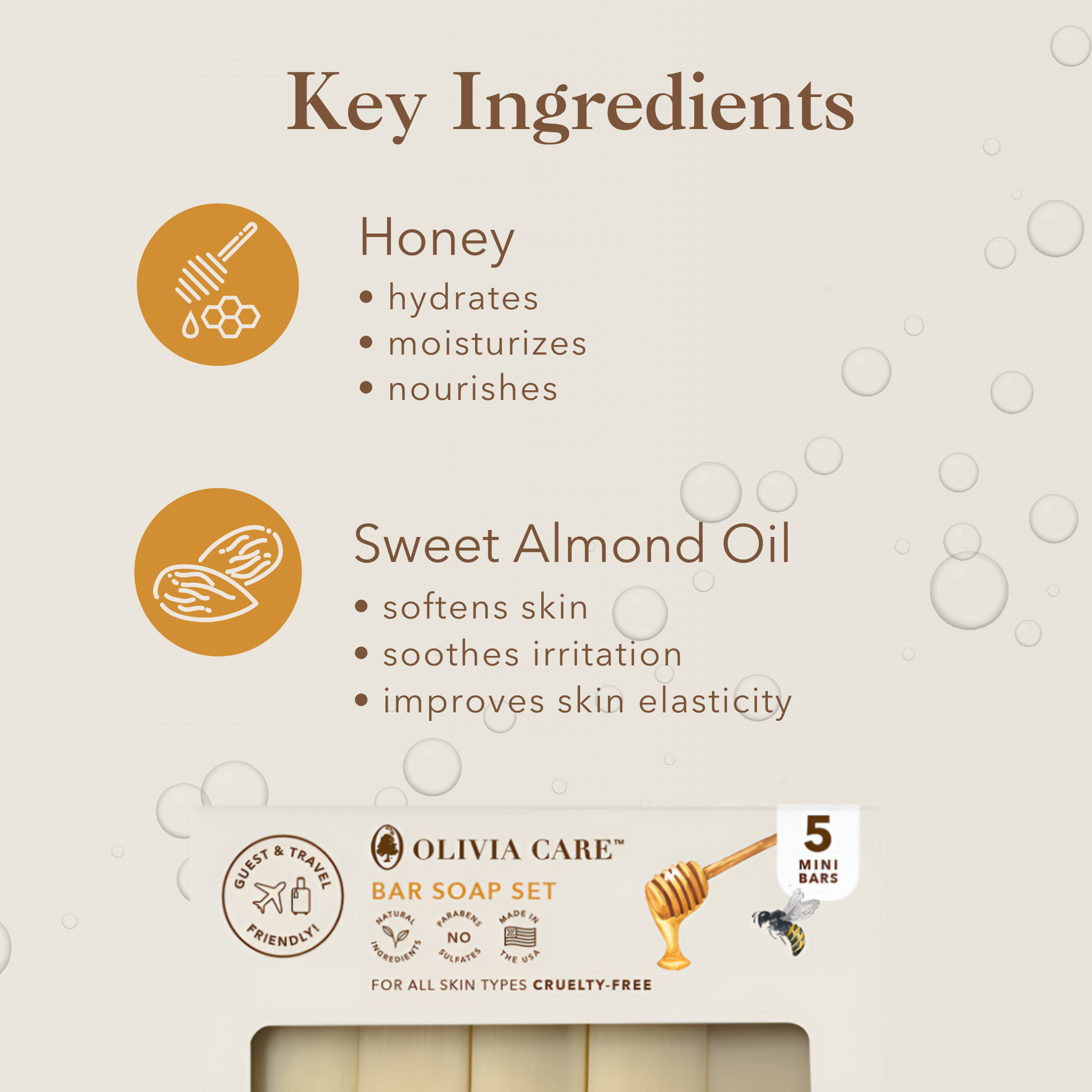 Almond & Honey Travel Bar Soap Set