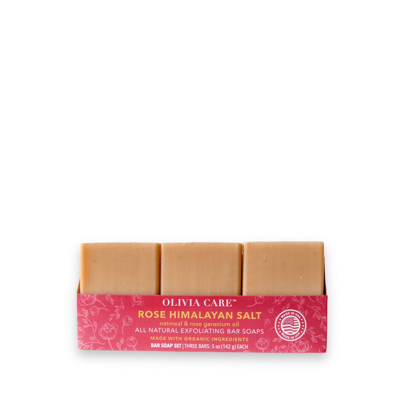 Rose Himalayan Salt All Natural Bar Soap - Set of 3