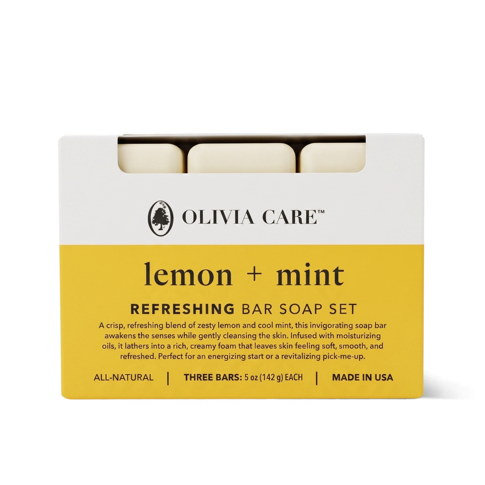 Lemon + Mint Refreshing Bar Soap - Set of 3