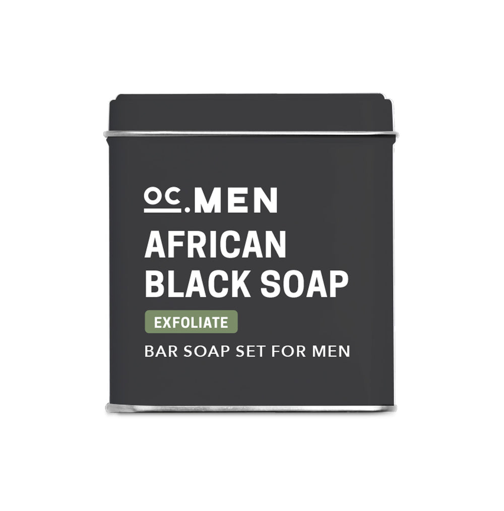 OC Men African Black Soap Bar Soap Tin
