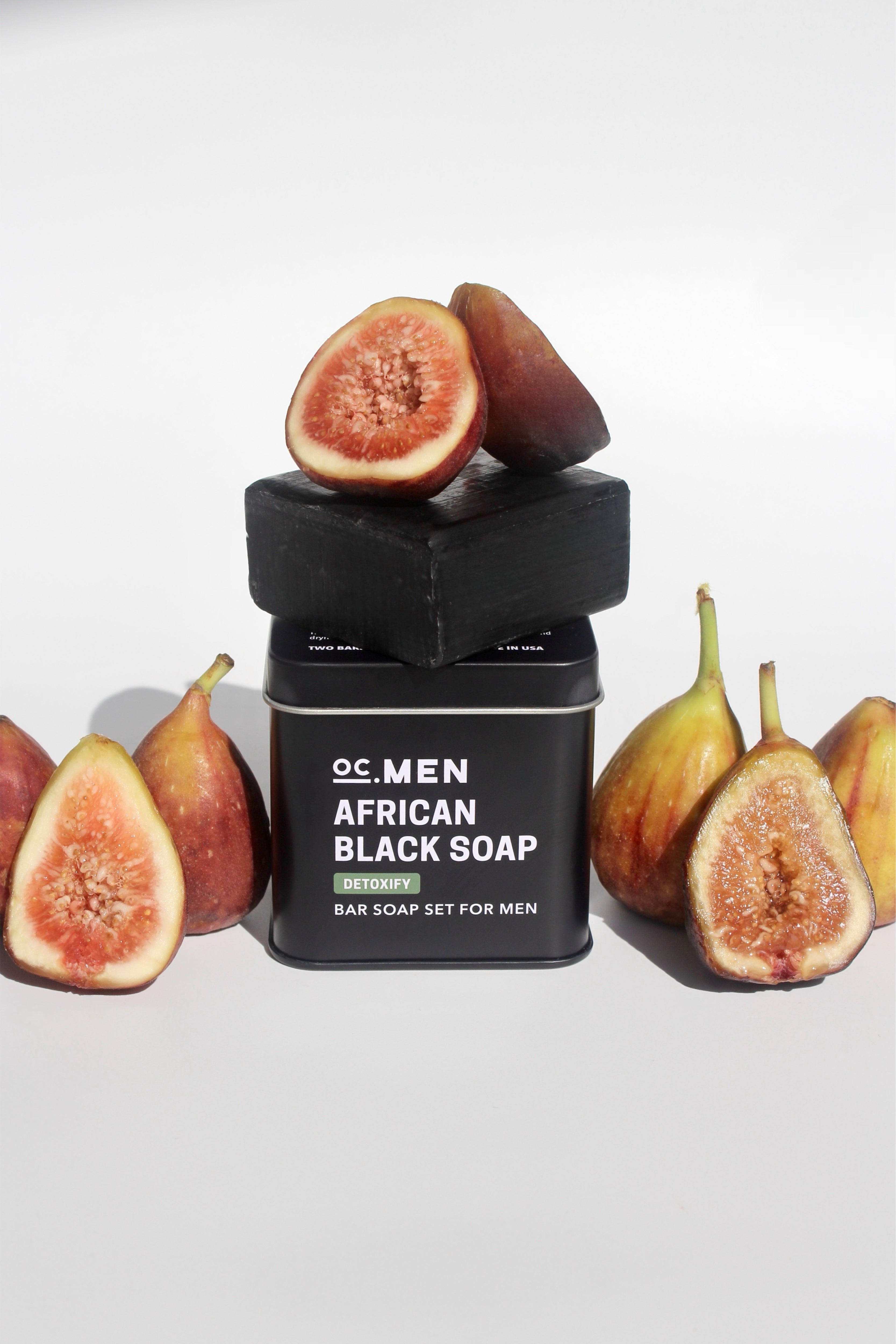 OC Men African Black Soap Detoxify Bar Soap - Set of 2