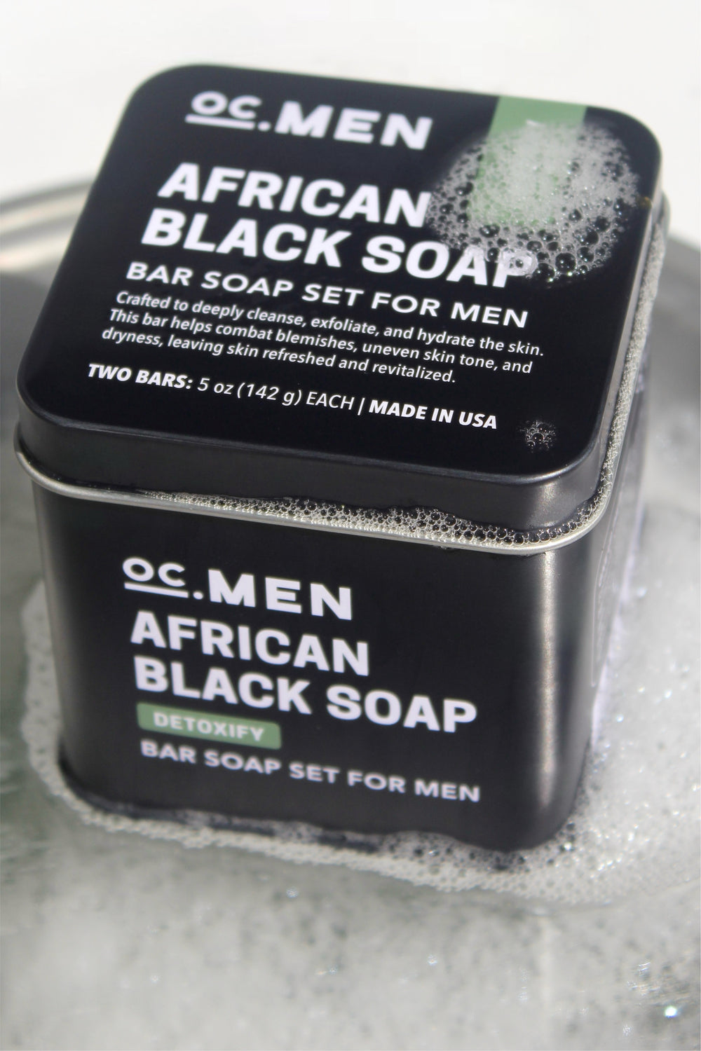 OC Men African Black Soap Bar Soap Tin secondary