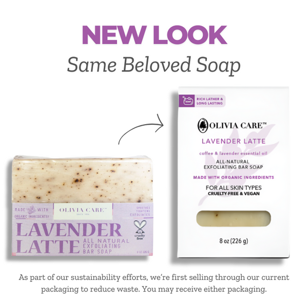 Lavender Latte Exfoliating White Bar Soap