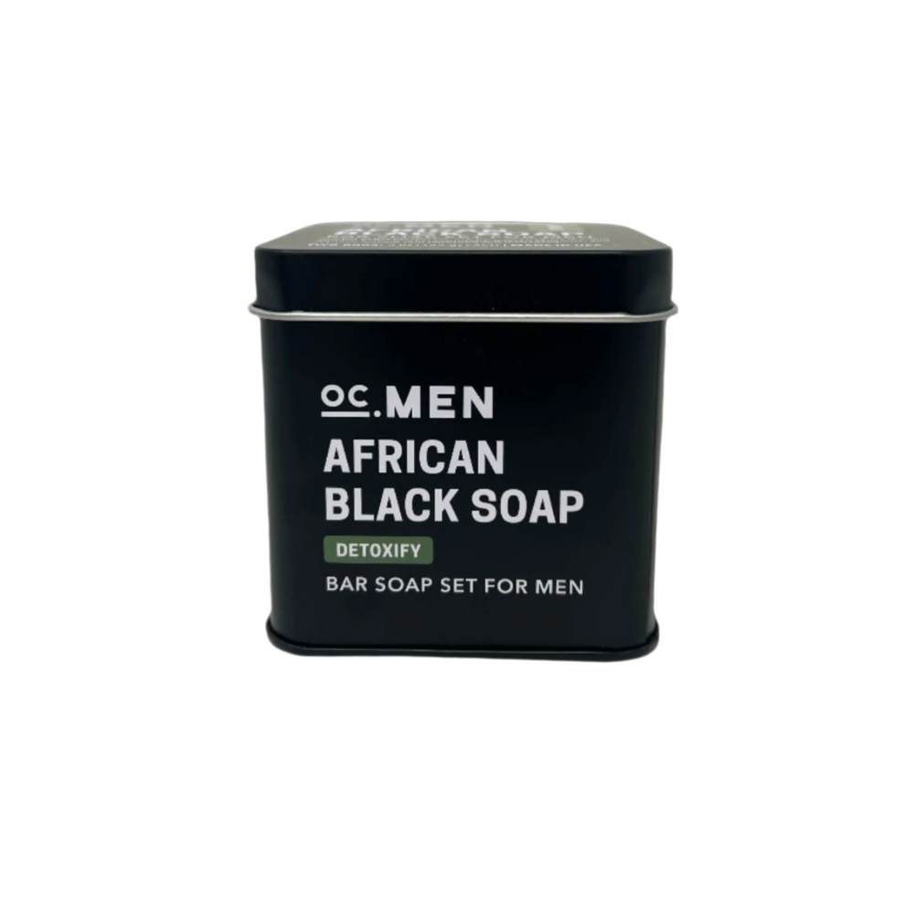 OC Men African Black Soap Detoxify Bar Soap - Set of 2