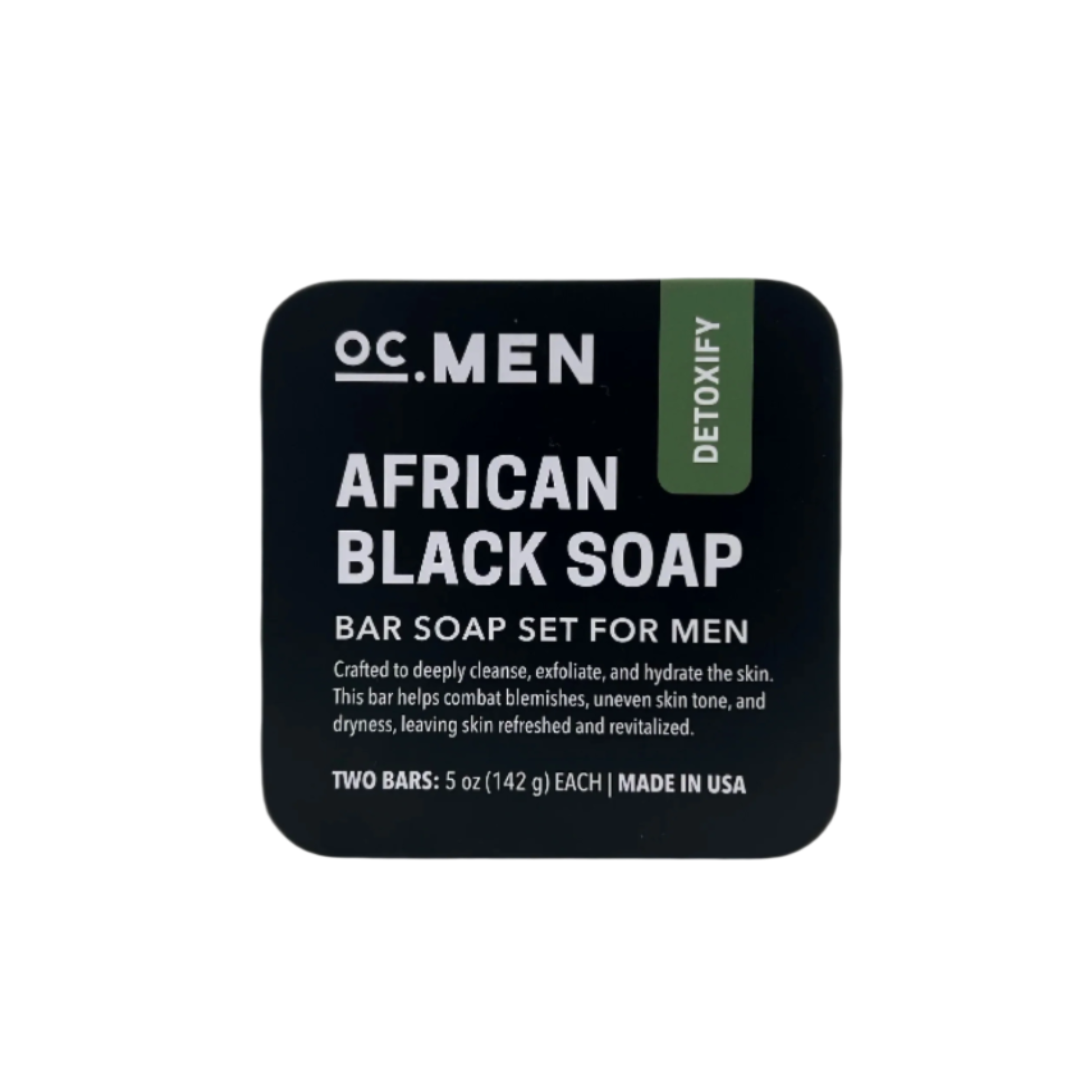 OC Men African Black Soap Bar Soap Tin