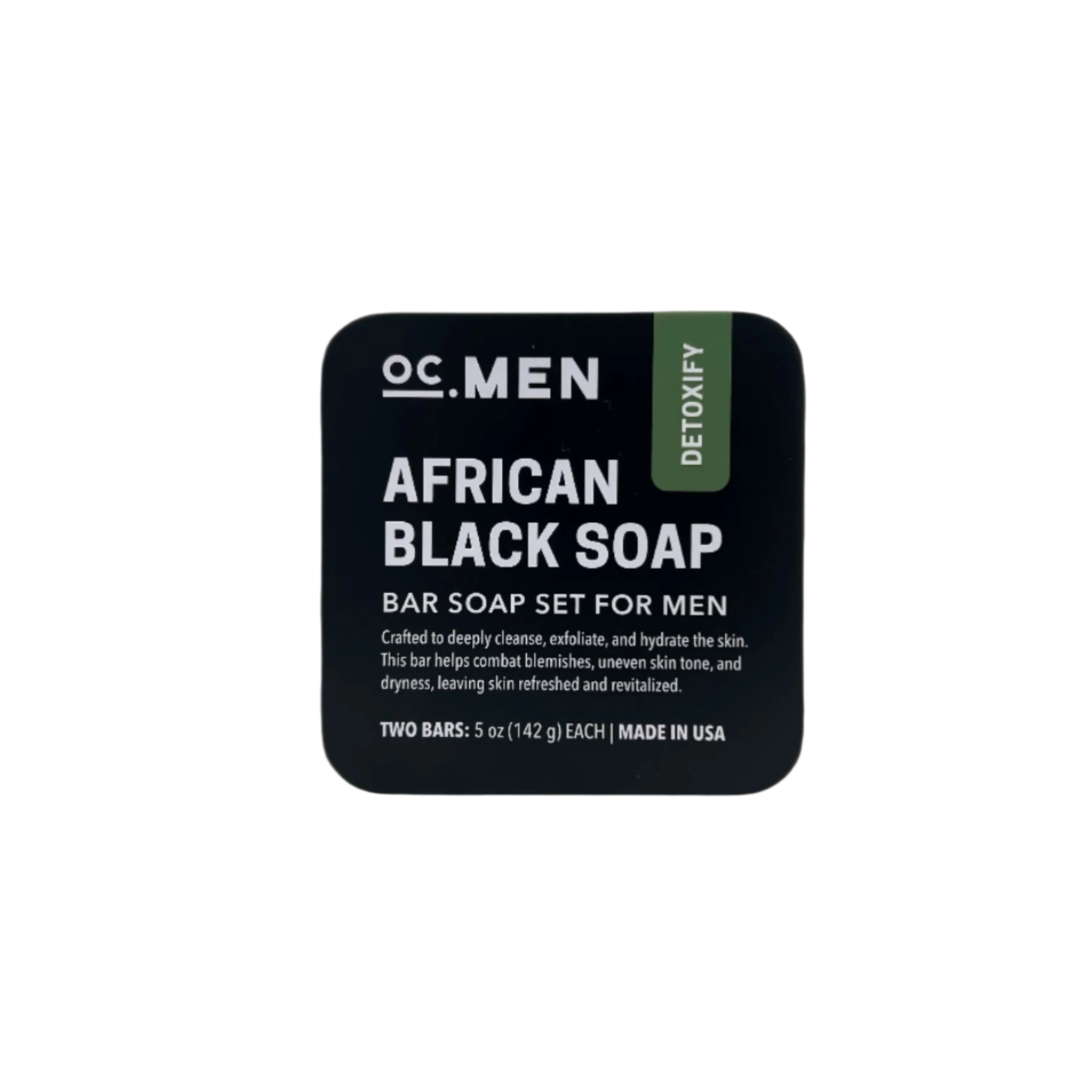 OC Men African Black Soap Detoxify Bar Soap - Set of 2