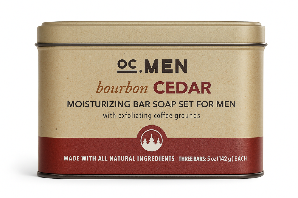 OC Men Bourbon Cedar Bar Soap Tin - Set of 3