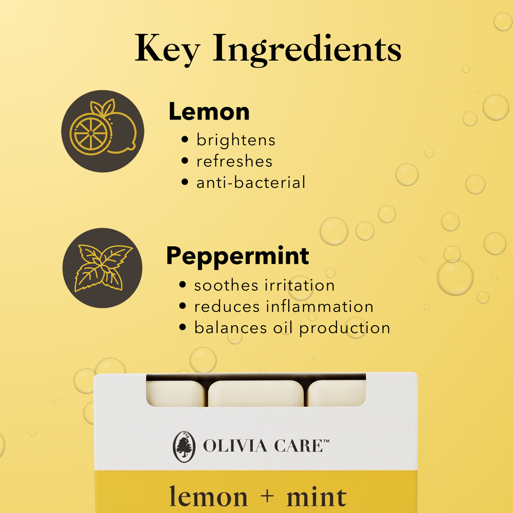 Lemon + Mint Refreshing Bar Soap - Set of 3 secondary
