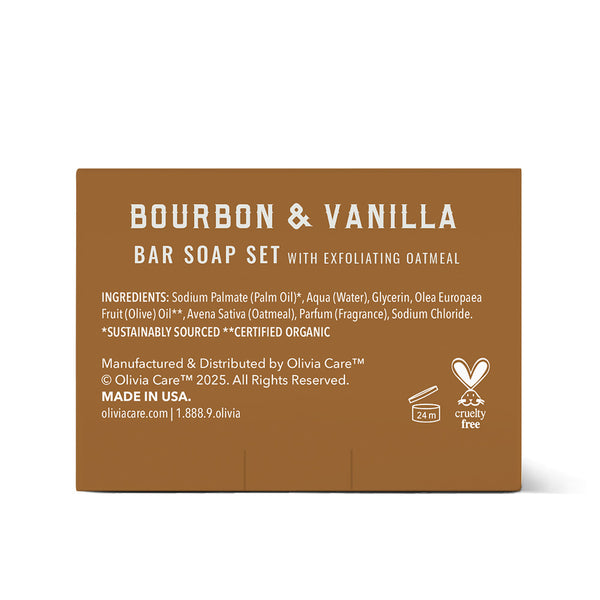 Bourbon & Vanilla Bar Soap - Set of 3