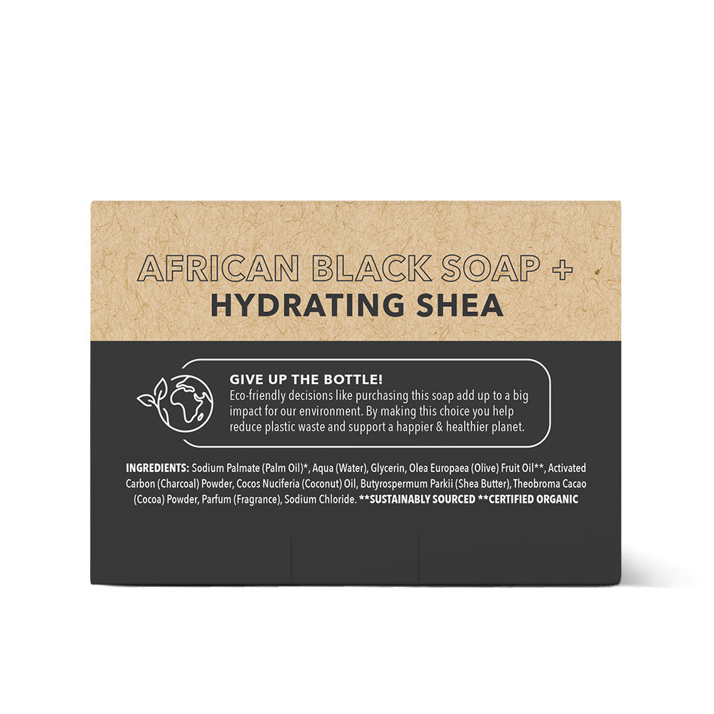 African Black Soap + Hydrating Shea Bar Soap - Set of 3 secondary