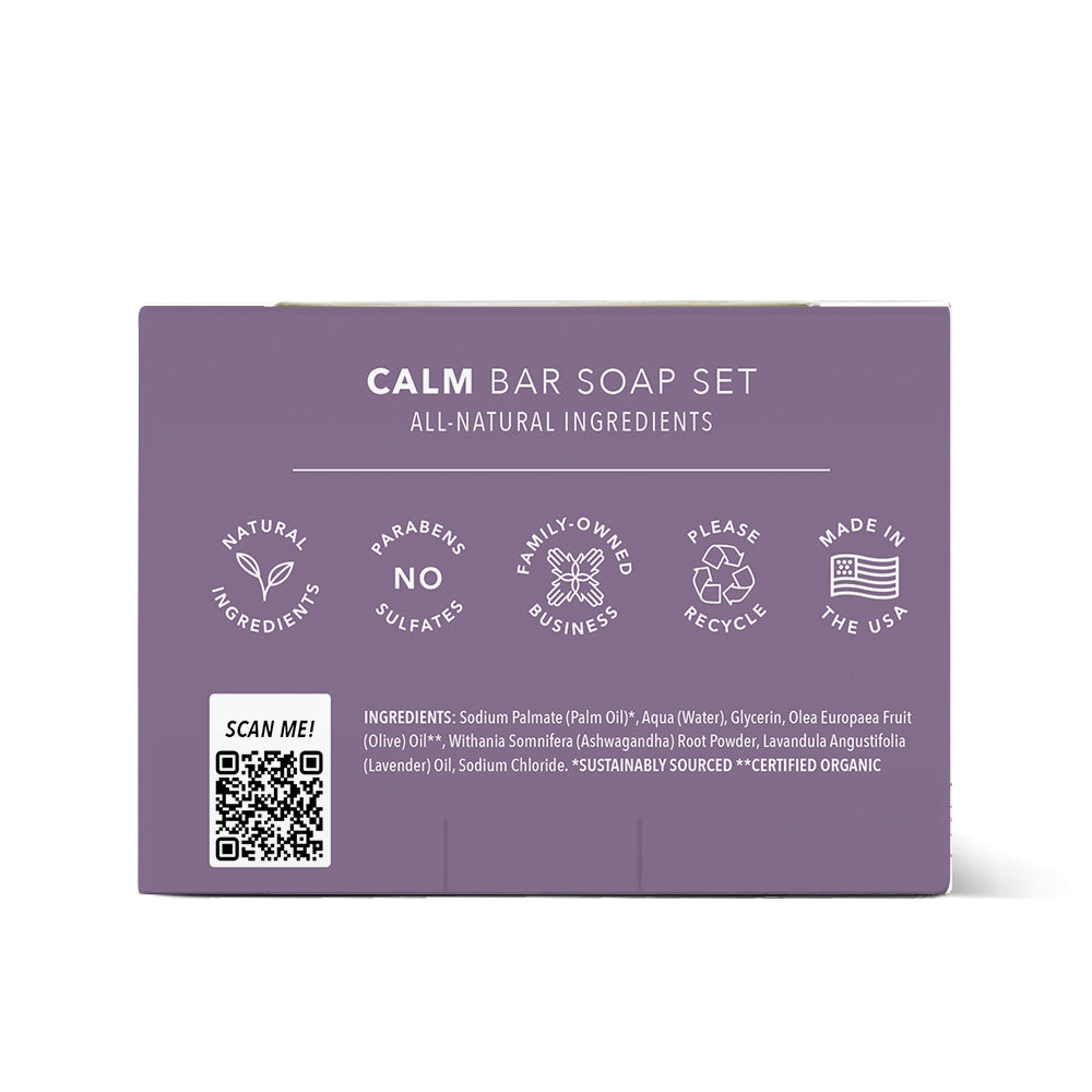 Ashwagandha Lavender Calm Bar Soap - Set of 3