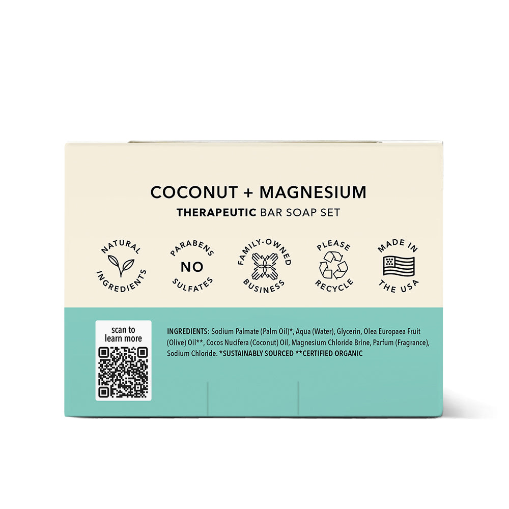 Coconut + Magnesium Therapeutic Bar Soap - Set of 3 secondary