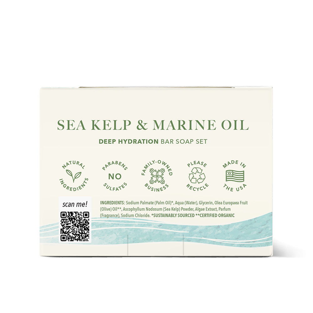 Sea Kelp & Marine Oil Bar Soap - Set of 3 secondary