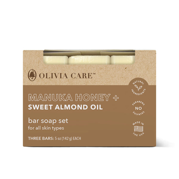 Manuka Honey + Sweet Almond Oil Bar Soap - Set of 3