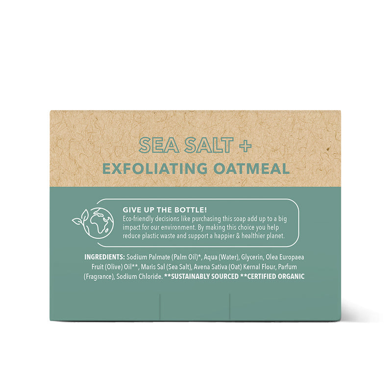 Sea Salt + Exfoliating Oatmeal Bar Soap - Set of 3