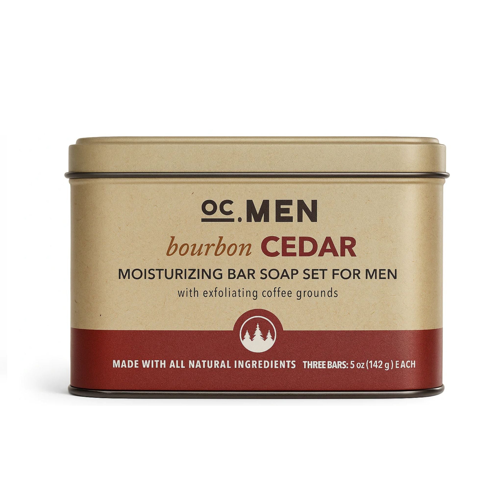OC Men Bourbon Cedar Bar Soap Tin - Set of 3