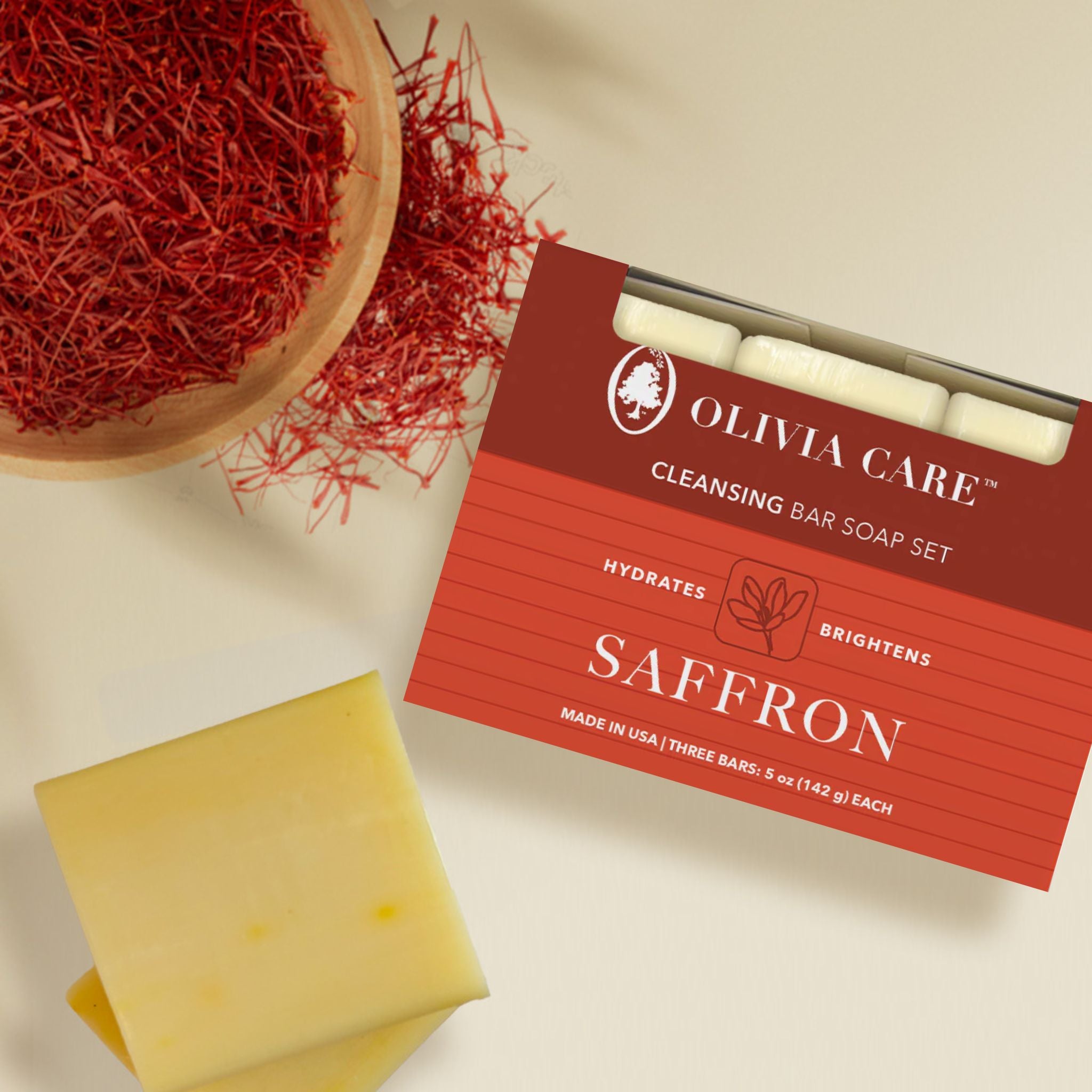 Saffron Bar Soap - Set of 3