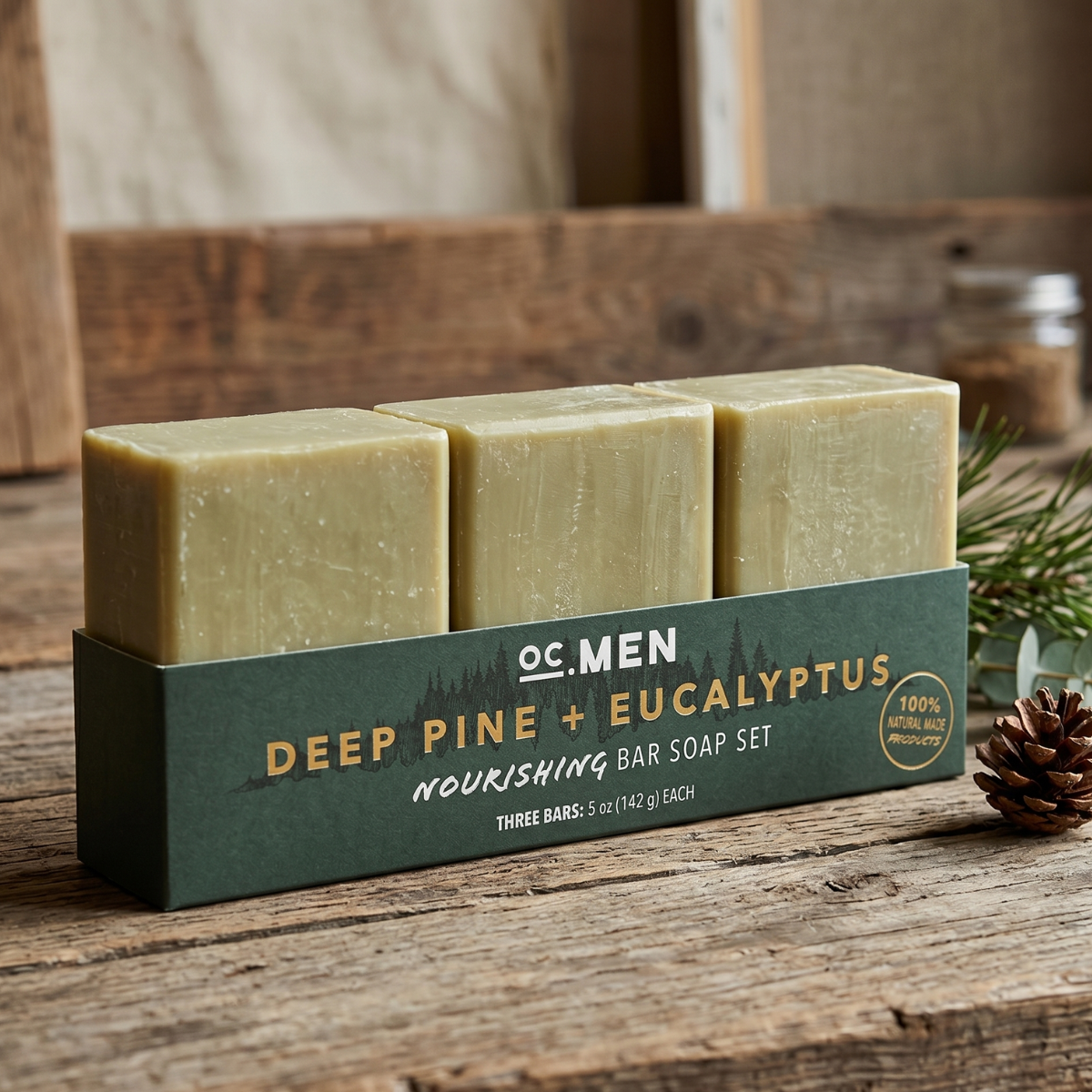Deep Pine + Eucalyptus Nourishing Bar Soap - Set of 3
