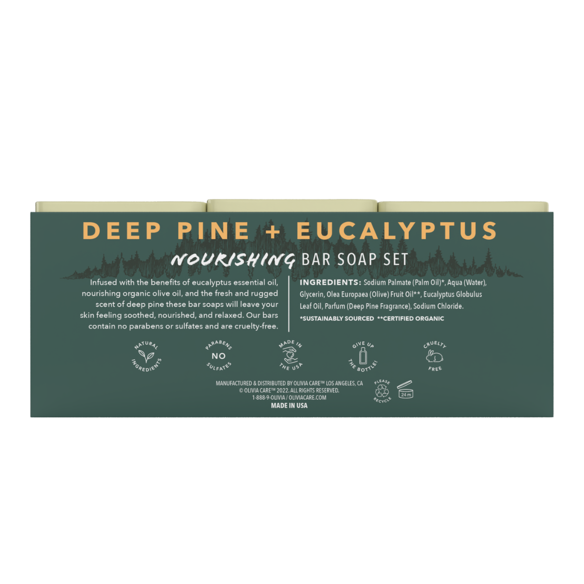 Deep Pine + Eucalyptus Nourishing Bar Soap - Set of 3