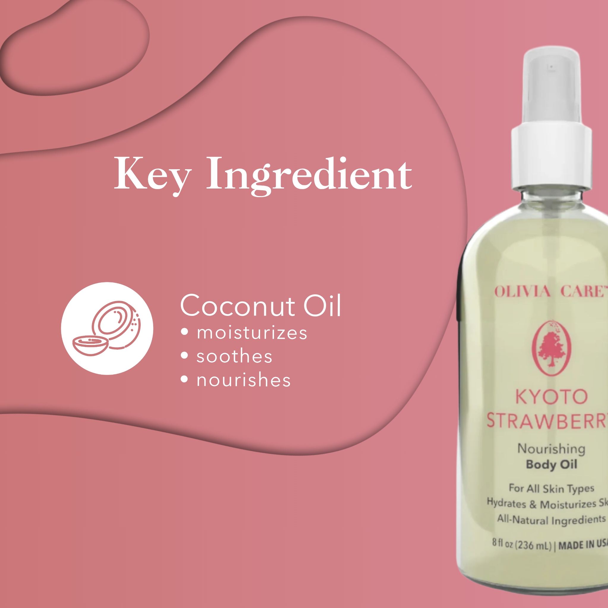 Kyoto Strawberry Nourishing Body Oil - 8 oz.