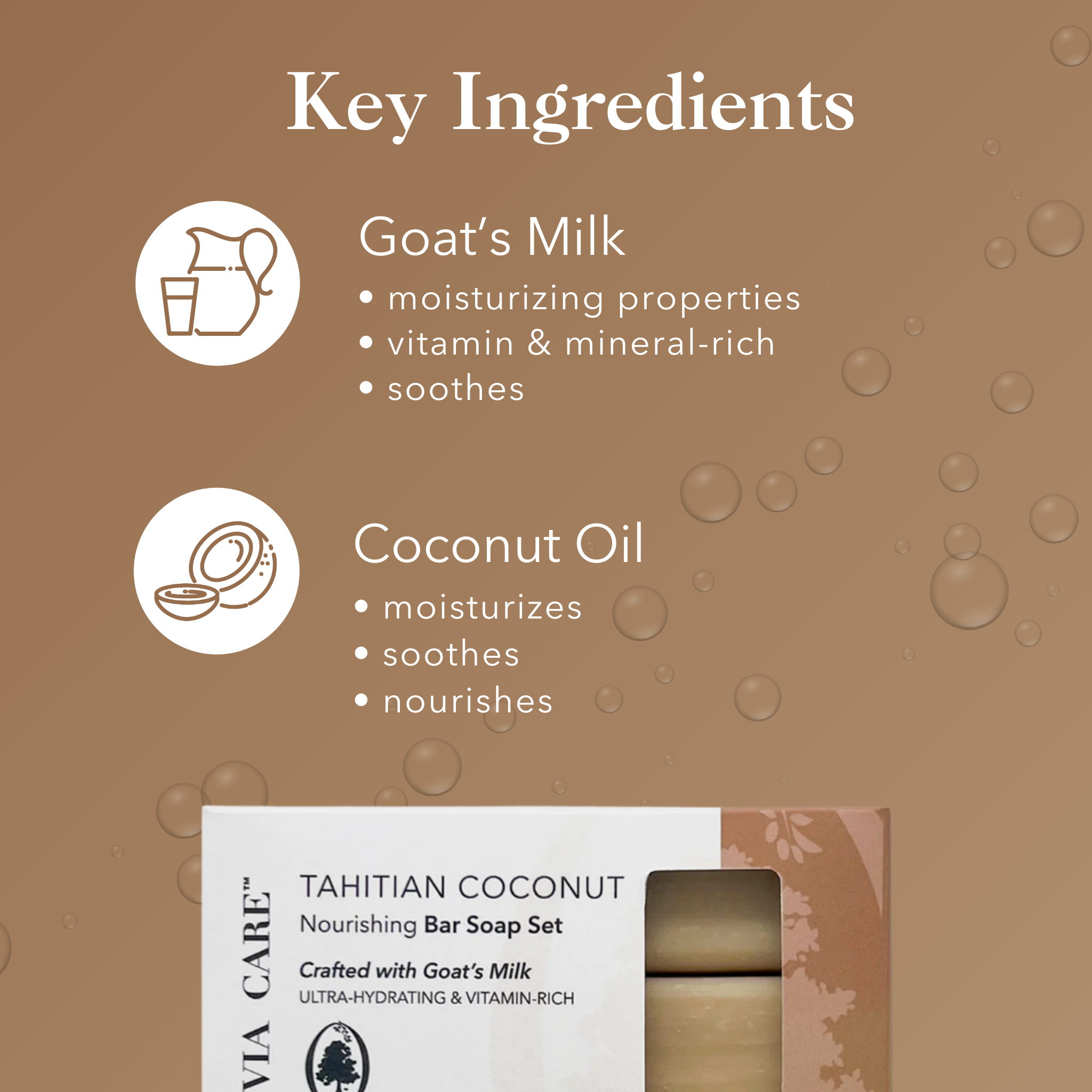 Tahitian Coconut Bar Soap - Set of 3