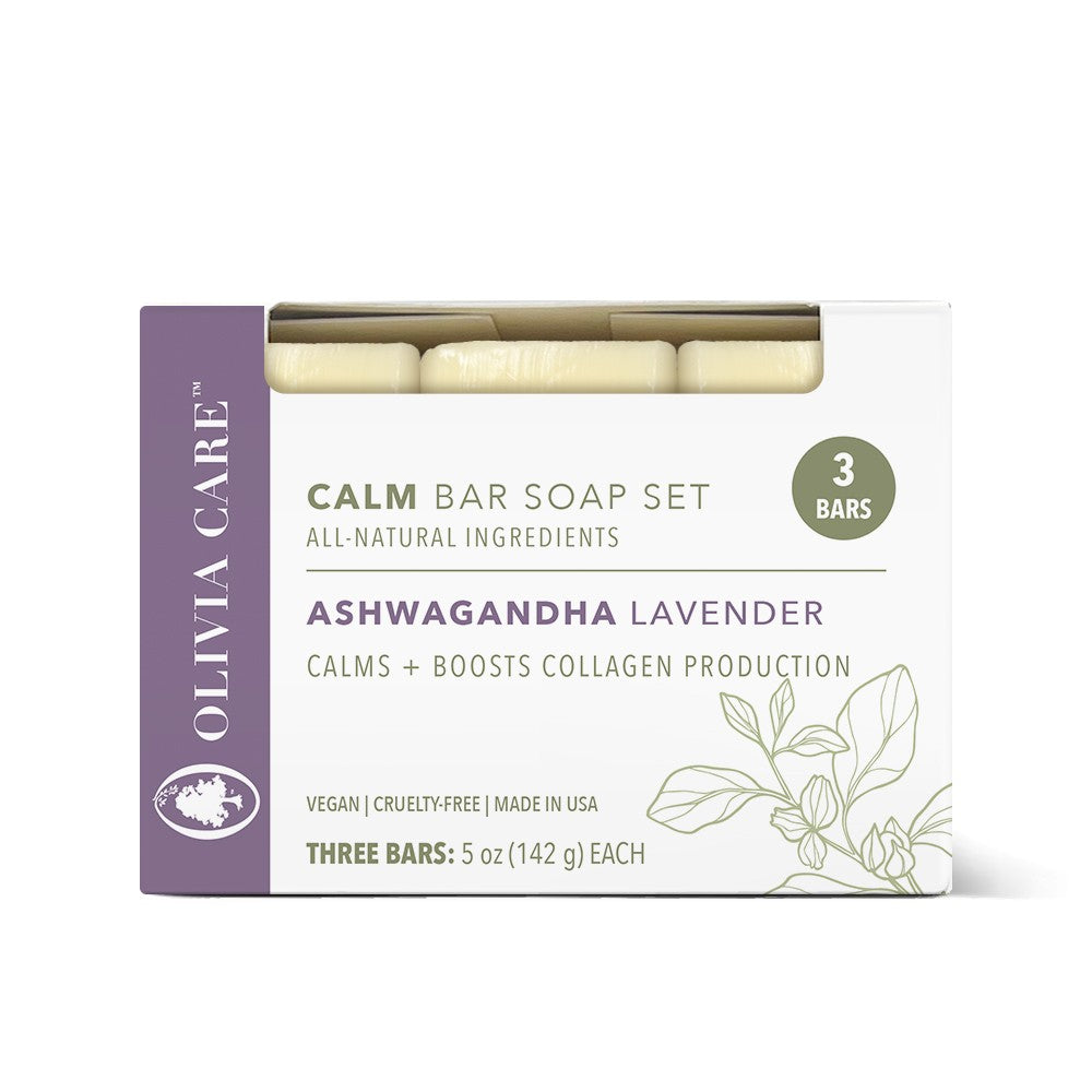 Ashwagandha Lavender Calm Bar Soap - Set of 3